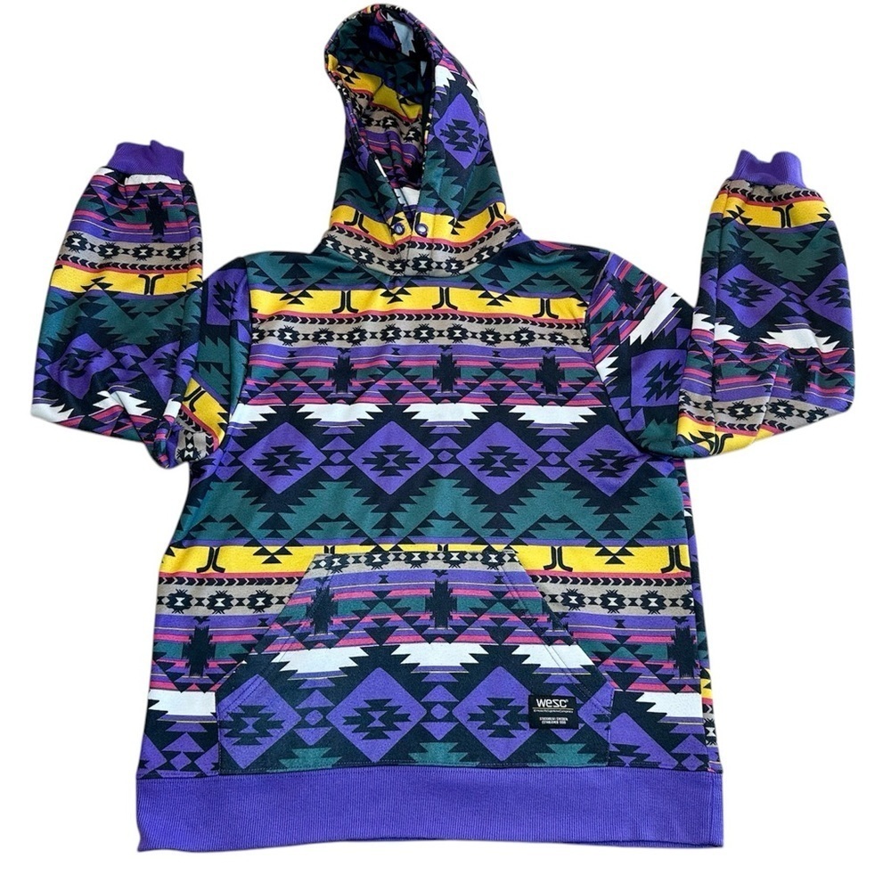 WeSC Raffe Mike Blanket AOP Unisex Hooded Sweatshirt Mens Size M Womens …​​​ - Picture 2 of 11